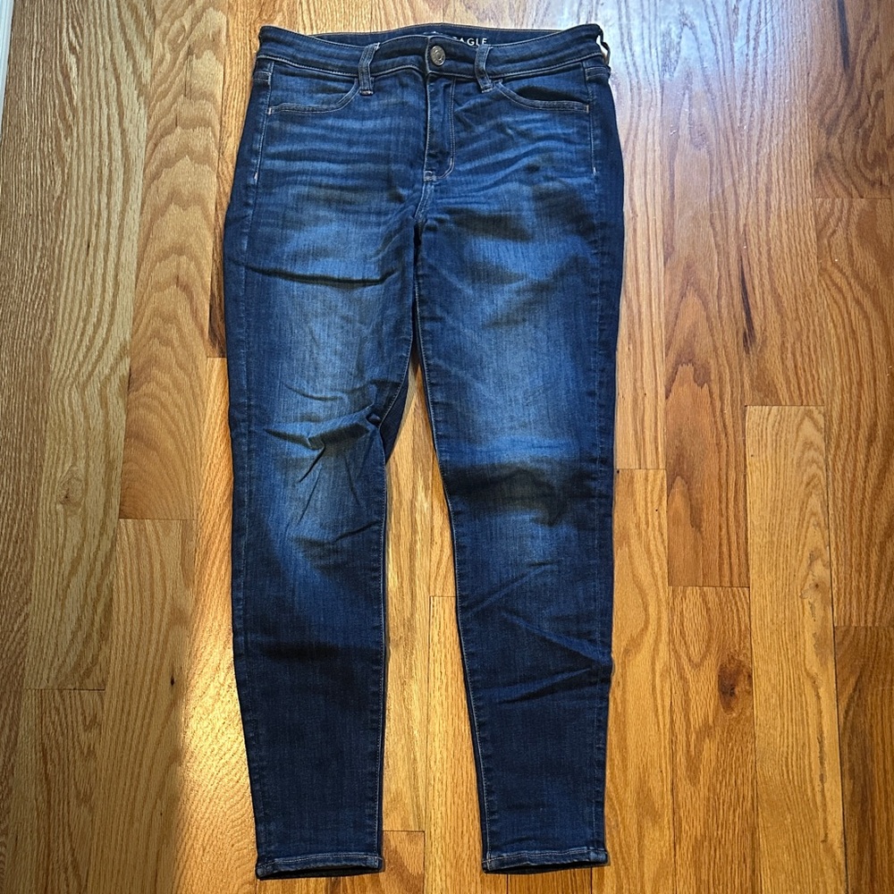American Eagle Next Level Stretch Dark Blue Wash Skinny Jeans/Jeggings
